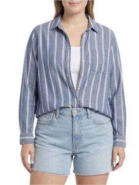 Anthropologie ($90) Beach Lunch Lounge Striped Weekend Shirt - PTP 19